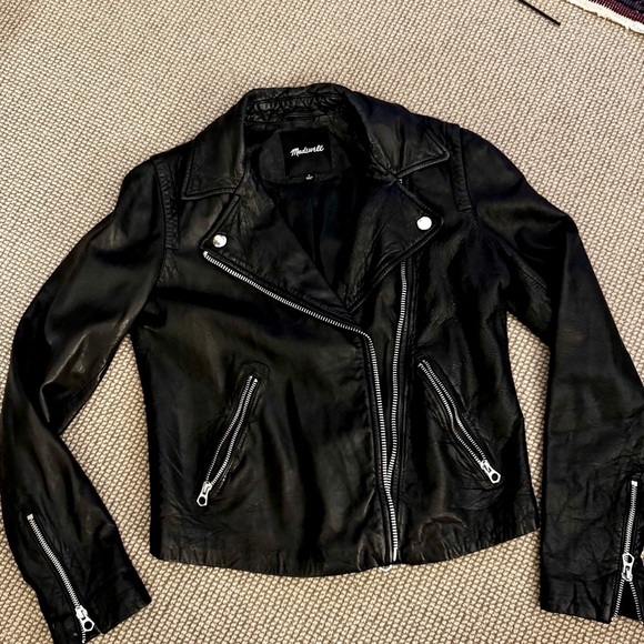 Black Leather Moto Jacket - Picture 2 of 6